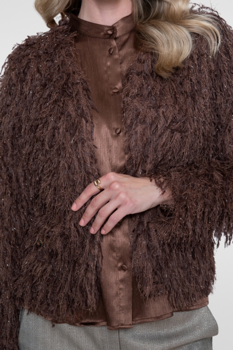 Geisha bruine dames vest | Close up