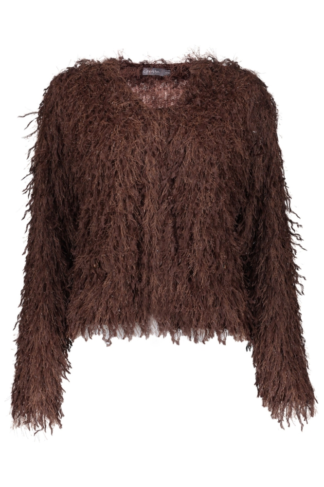 Geisha bruine dames vest | Vooraanzicht