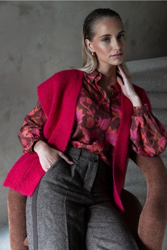 Geisha roze dames gilet | Sfeerbeeld, In situatie