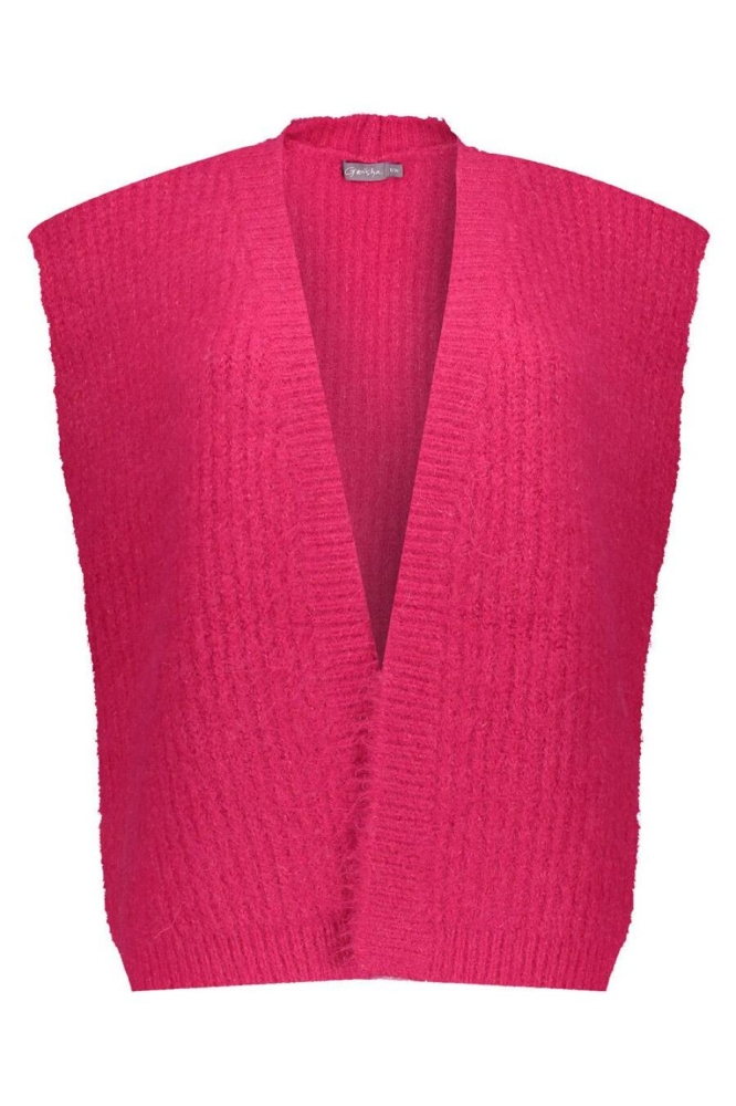 Geisha roze dames gilet | Vooraanzicht