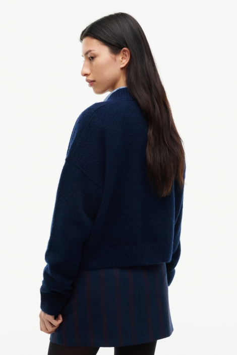 Tommy Jeans blauwe dames vest | Model achteraanzicht