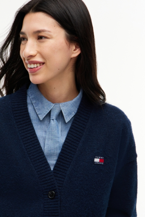 Tommy Jeans blauwe dames vest | Close up