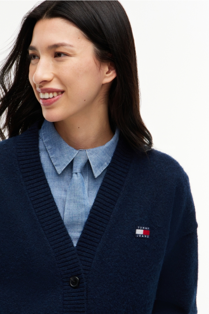 Tommy Jeans blauwe dames vest | Close up