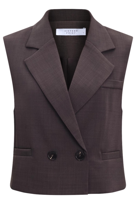 SisterS point bruine dames gilet | Achteraanzicht