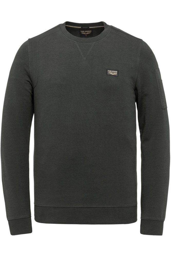 PME legend groene heren sweater | Vooraanzicht