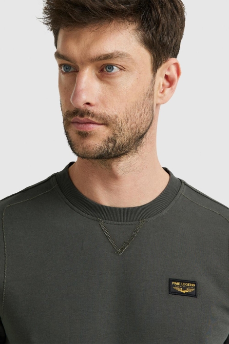 PME legend groene heren sweater | Close up