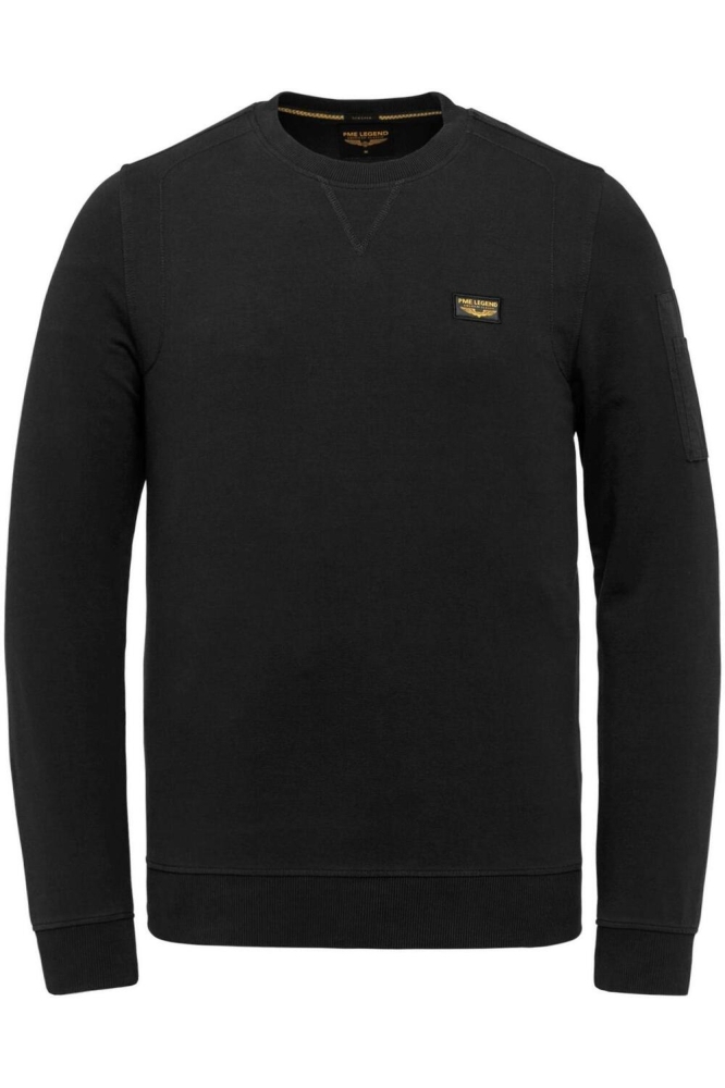 PME legend zwarte heren sweater | Vooraanzicht