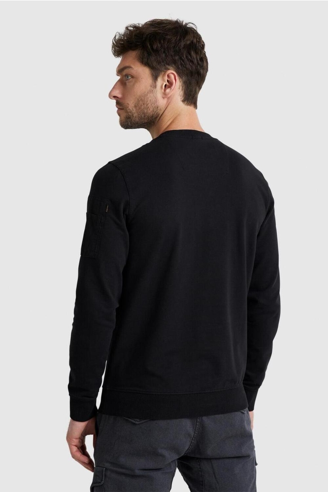 PME legend zwarte heren sweater | Model achteraanzicht