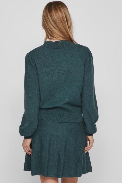 Vila groene dames trui | Model achteraanzicht