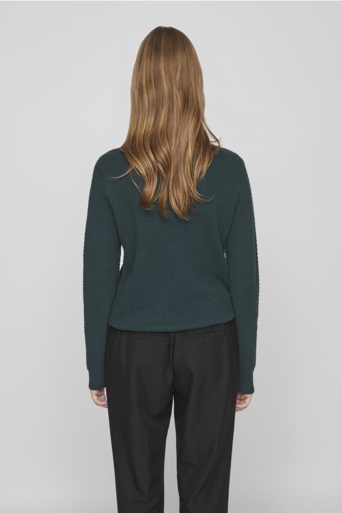Vila groene dames trui | Model achteraanzicht