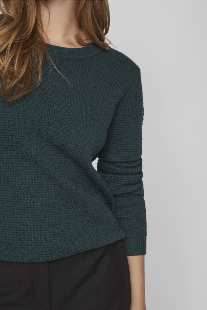 Vila groene dames trui | Close up