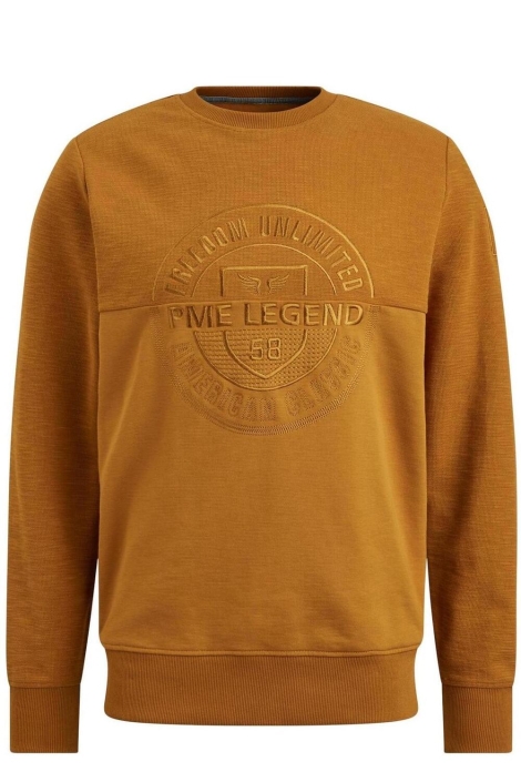 PME legend camel heren sweater | Vooraanzicht