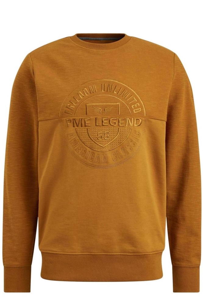 PME legend camel heren sweater | Vooraanzicht
