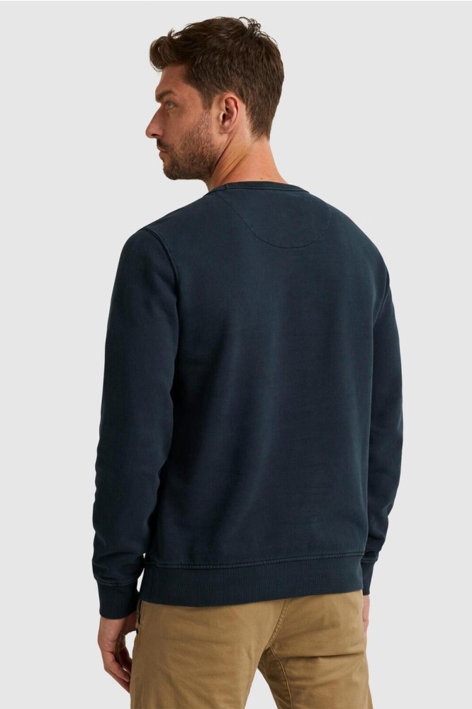 PME legend blauwe heren sweater | Model achteraanzicht