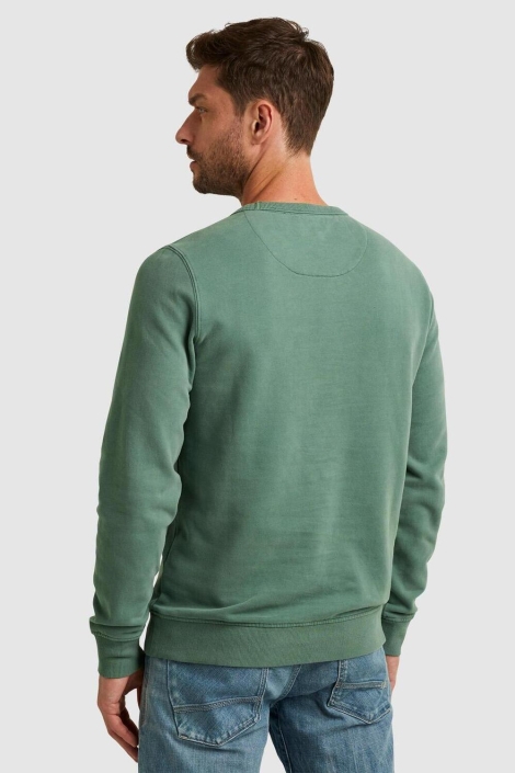 PME legend groene heren sweater | Model achteraanzicht