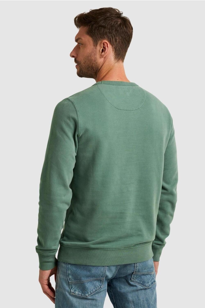 PME legend groene heren sweater | Model achteraanzicht