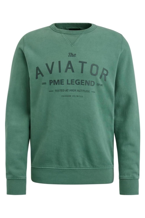 PME legend groene heren sweater | Vooraanzicht