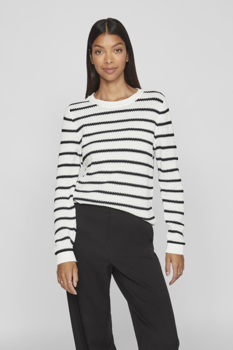 Vila witte dames trui | Model vooraanzicht