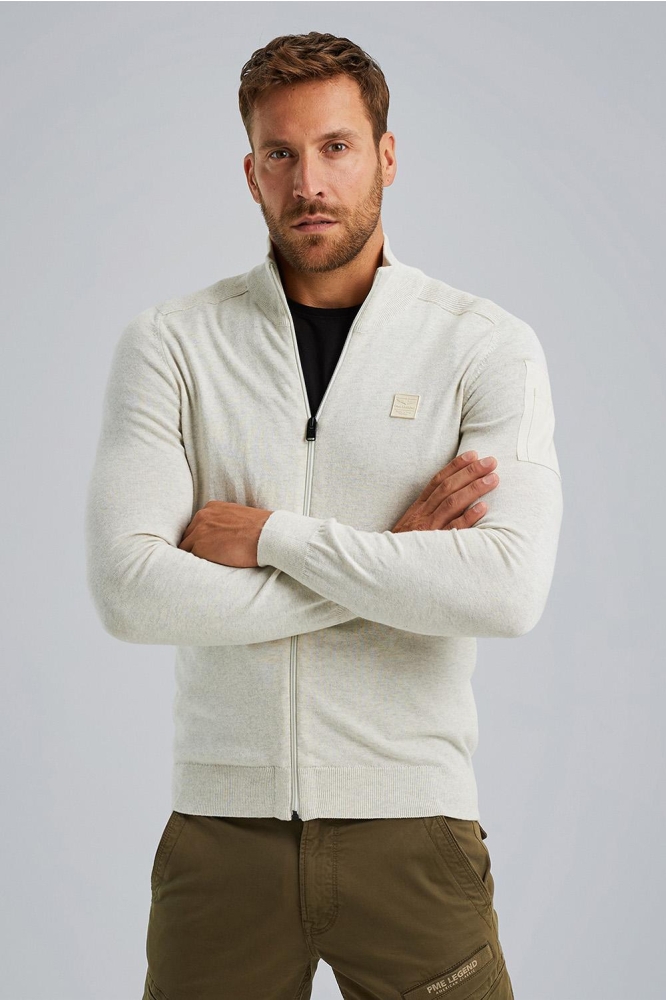 PME legend ecru heren vest | Model vooraanzicht