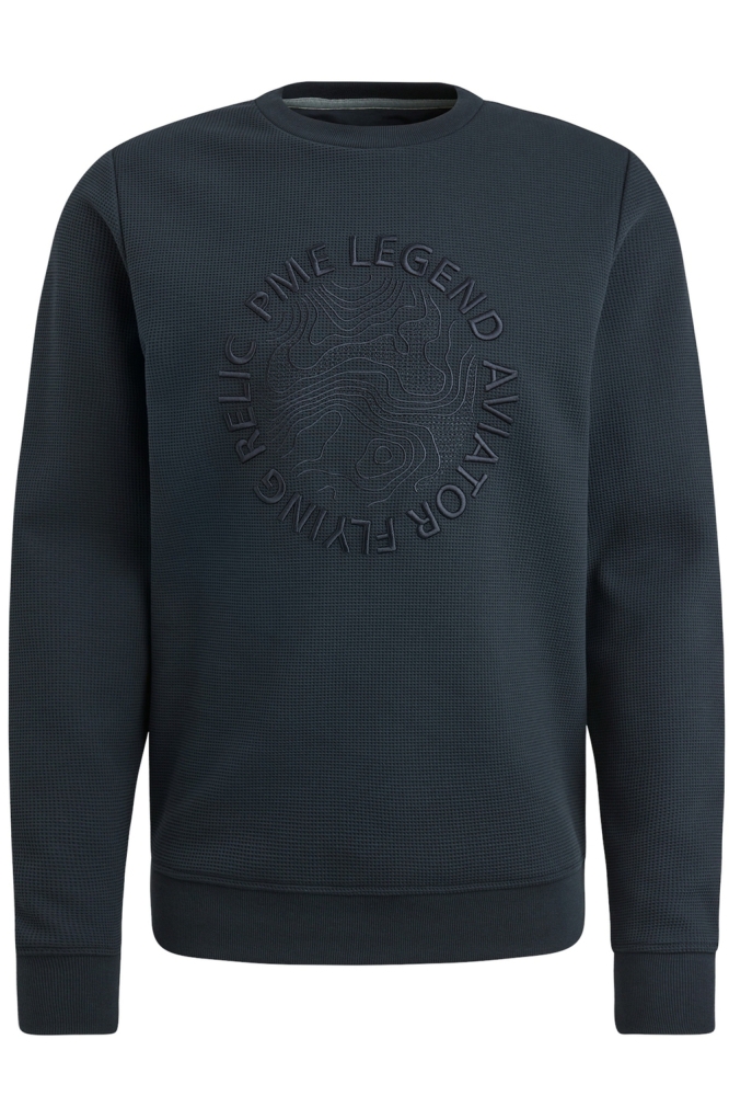 PME legend blauwe heren sweater | Vooraanzicht