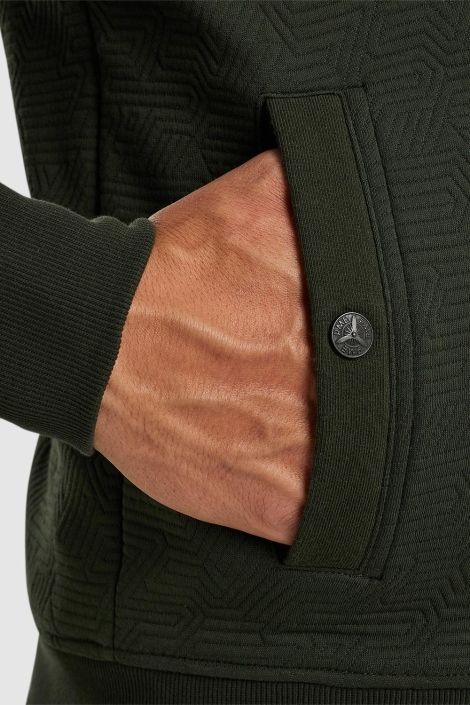 PME legend groene heren vest | Close up