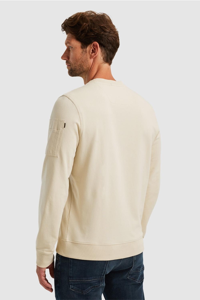 PME legend beige heren t-shirt | Model achteraanzicht