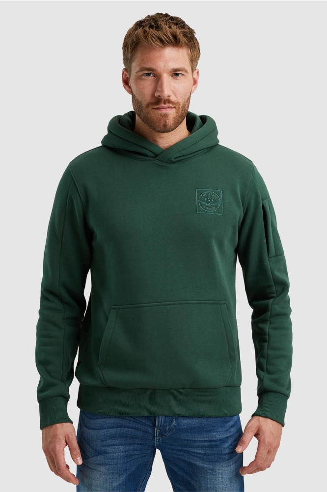 PME legend groene heren sweater | Model vooraanzicht