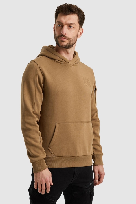 PME legend bruine heren sweater | Model vooraanzicht