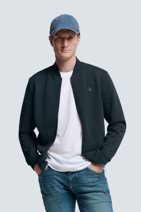 NO-EXCESS blauwe heren vest | Model vooraanzicht