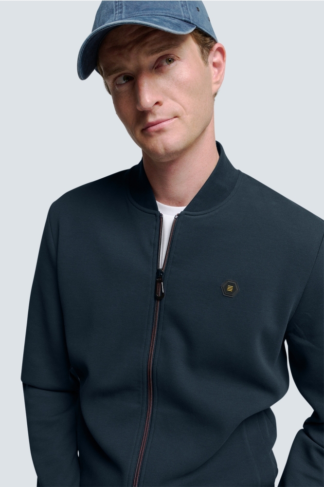 NO-EXCESS blauwe heren vest | Model vooraanzicht