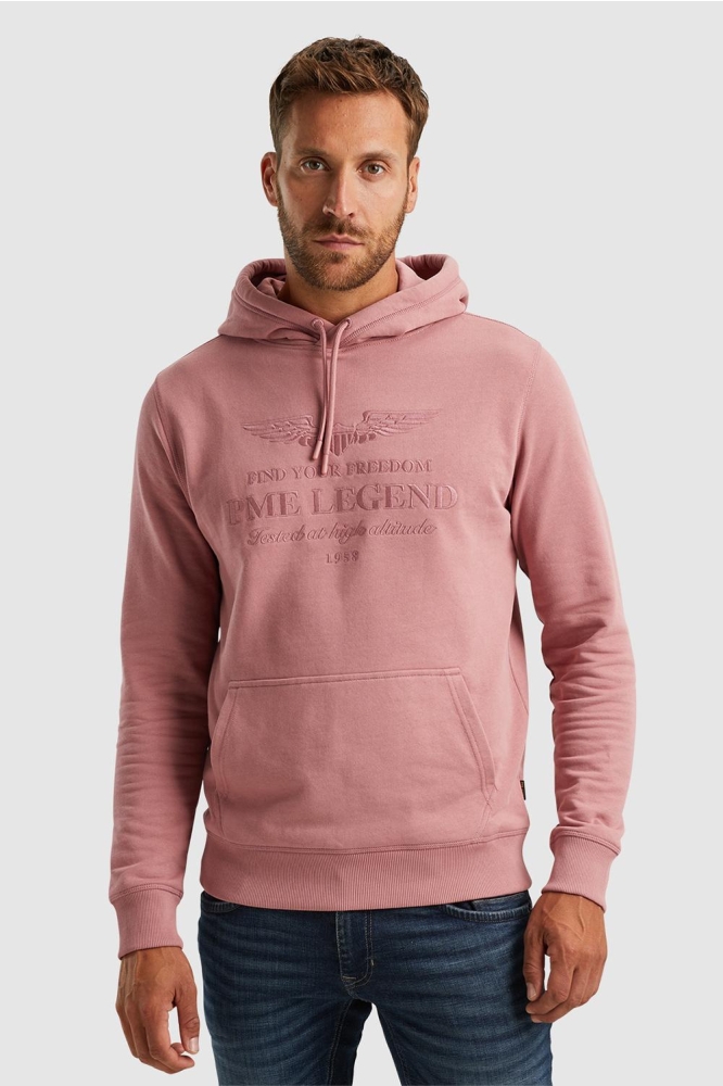 PME legend roze heren sweater | Model vooraanzicht
