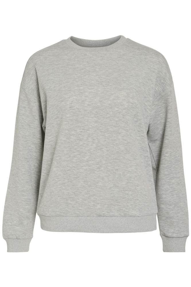 Vila grijze dames sweater | Vooraanzicht