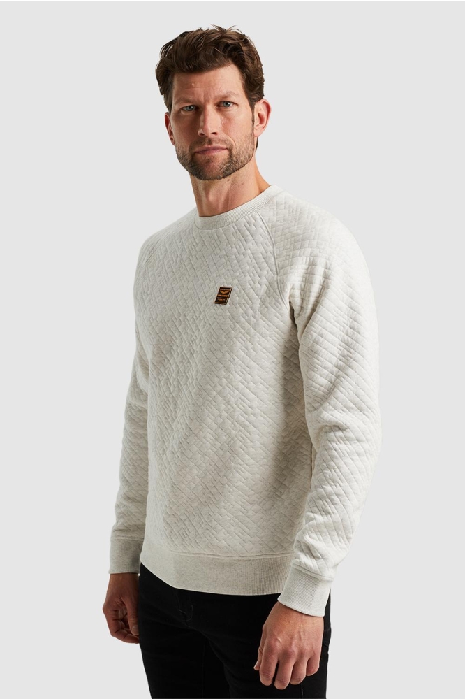 PME legend grijze heren sweater | Model vooraanzicht