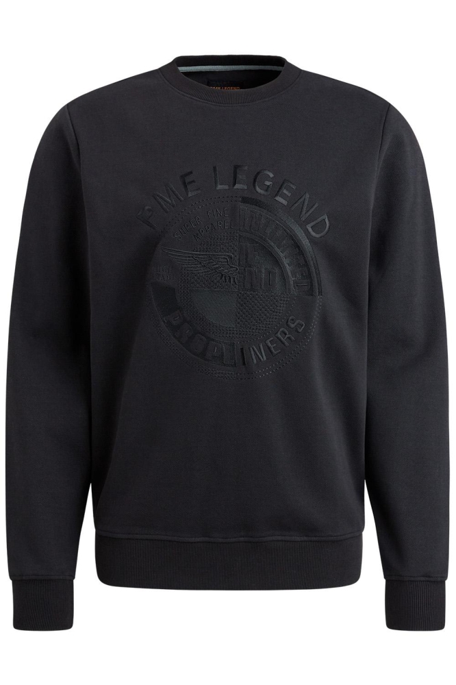 PME legend zwarte heren sweater | Vooraanzicht