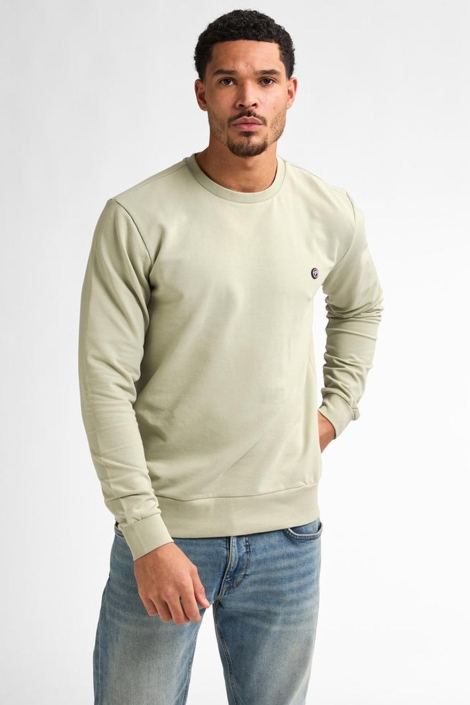 Petrol Industries groene heren sweater | Model vooraanzicht