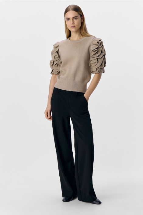 Object taupe dames trui | Model