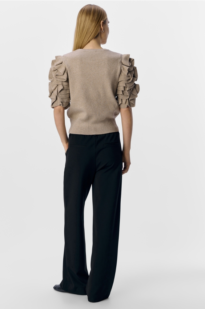 Object taupe dames trui | Model