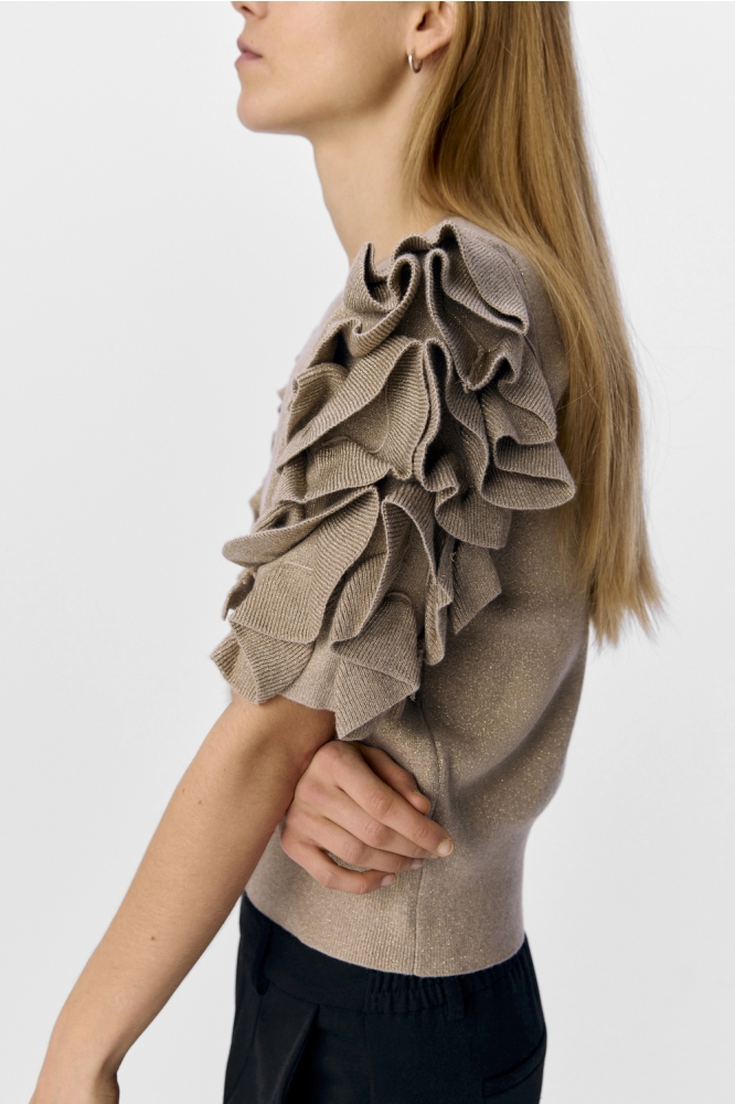 Object taupe dames trui | Unique Selling Point