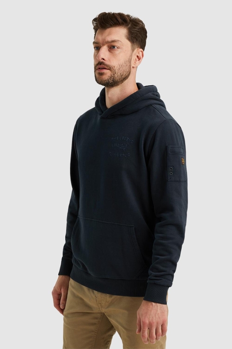 PME legend blauwe heren sweater | Model vooraanzicht