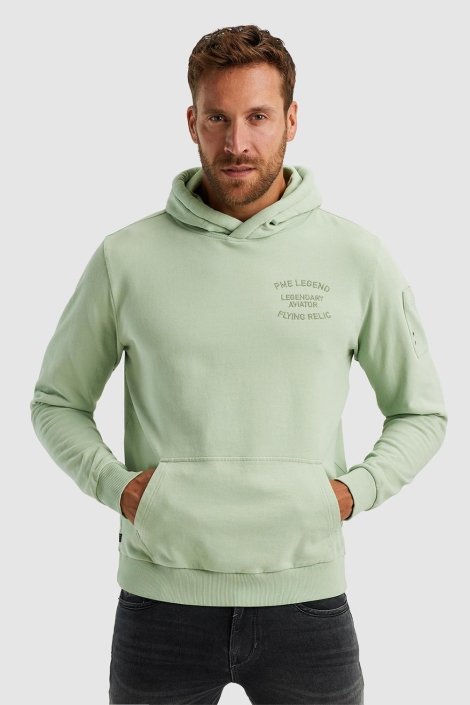 PME legend groene heren sweater | Model vooraanzicht