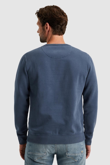 PME legend blauwe heren sweater | Model achteraanzicht
