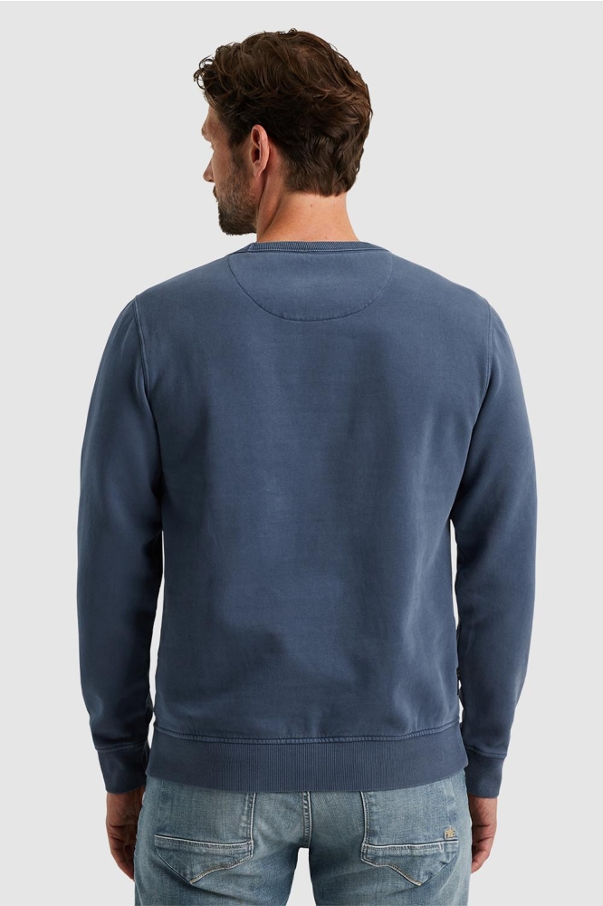 PME legend blauwe heren sweater | Model achteraanzicht