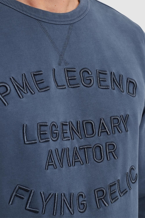PME legend blauwe heren sweater | Close up