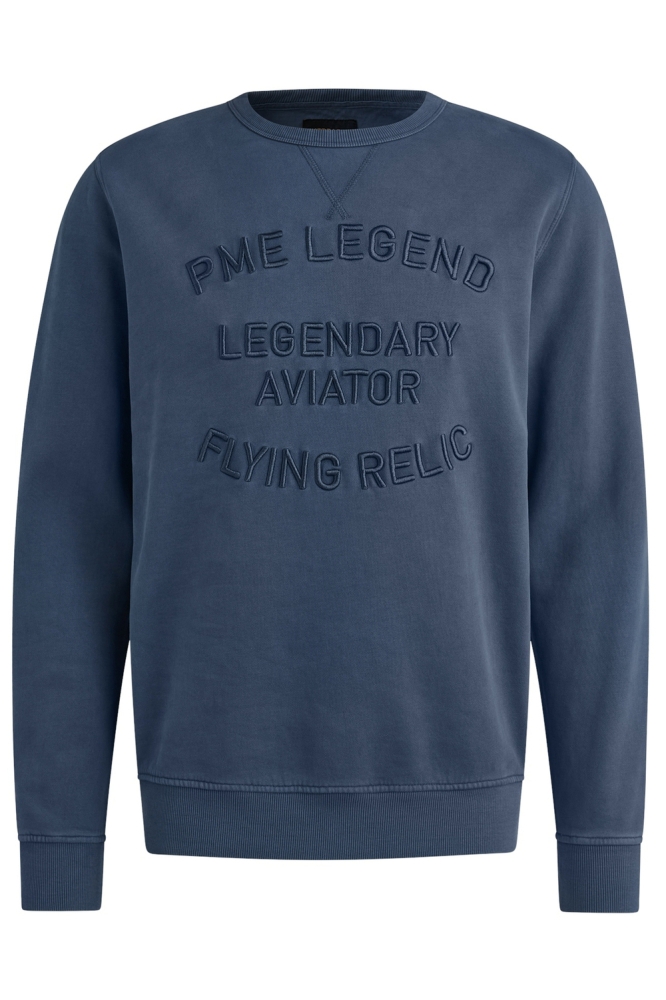 PME legend blauwe heren sweater | Vooraanzicht