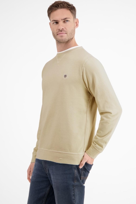 Lerros beige heren trui | Model zijaanzicht