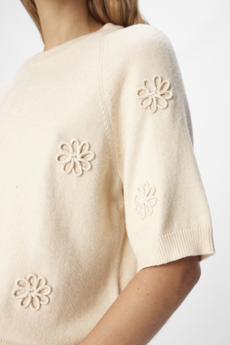 Object beige dames trui | Zijaanzicht