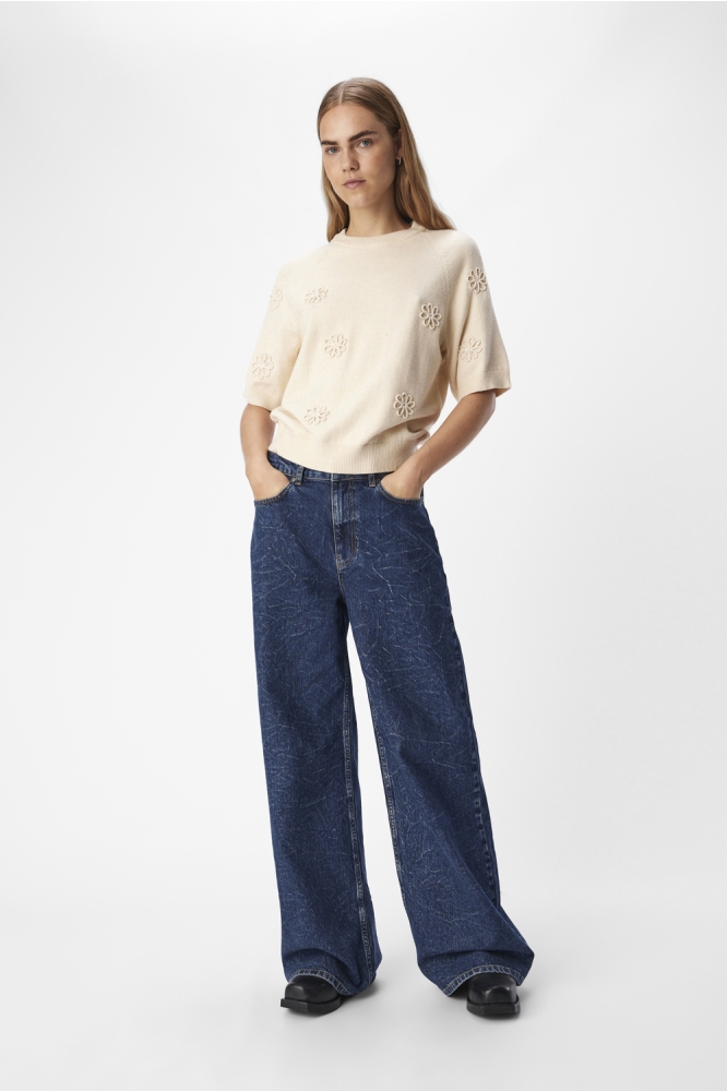 Object beige dames trui | Model vooraanzicht