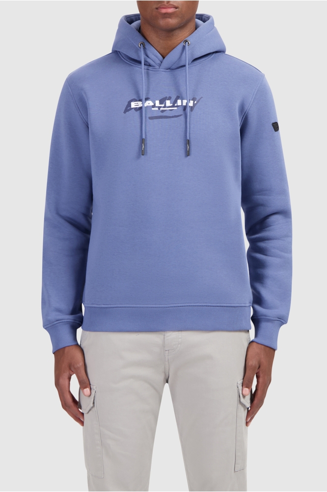 Ballin blauwe heren sweater | Model vooraanzicht