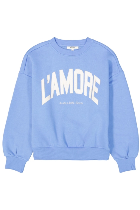 Garcia blauwe dames sweater | Vooraanzicht