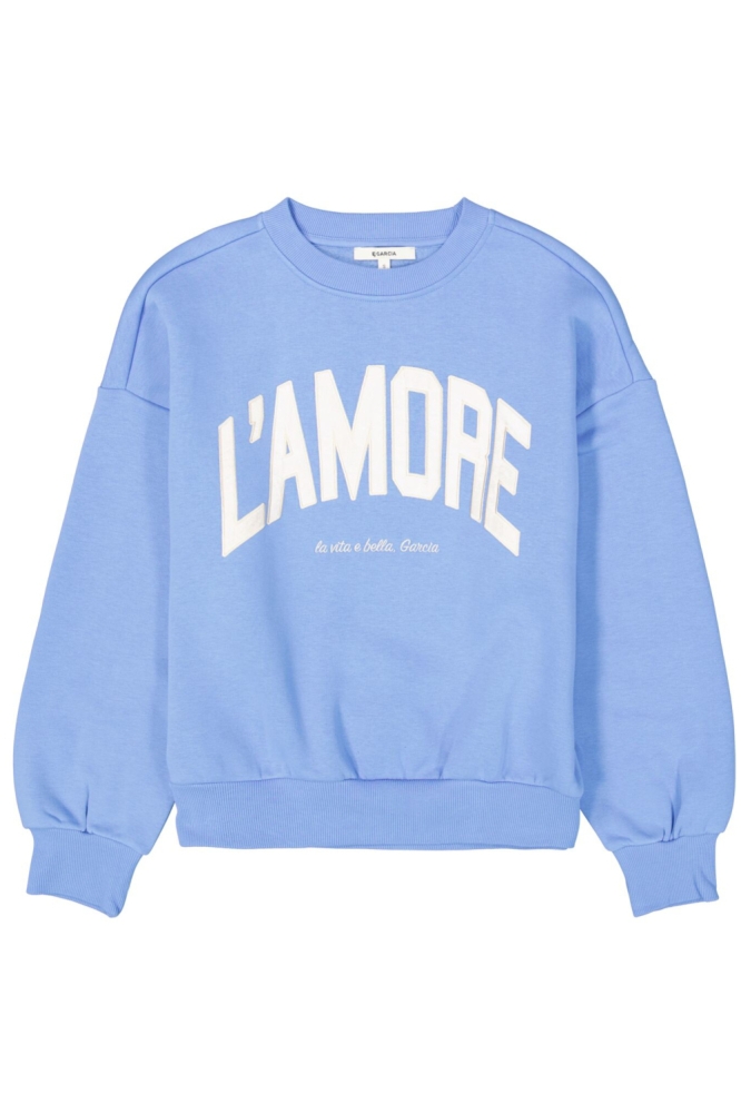 Garcia blauwe dames sweater | Vooraanzicht